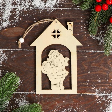Christmas tree decoration "Favorite New Year's friends, in a hut" 11.5x16.5 cm, mix-2