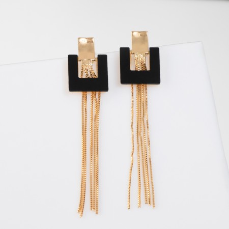 Earrings Metal "Modern" Geometry, Color Gold-1