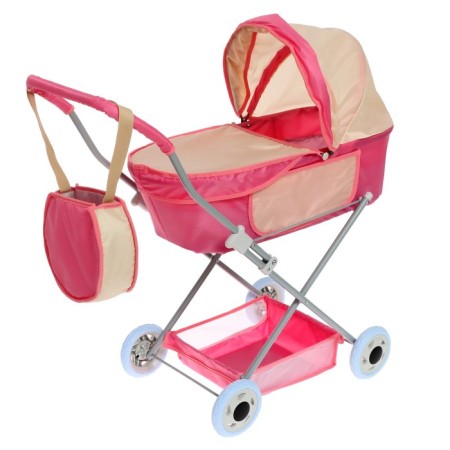 Puppet stroller No. 4, pink color with beige-2