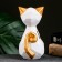 Piggy bank "Geometric cat" white/gold, 19cm