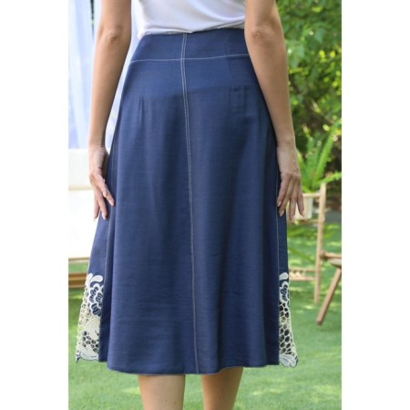 Female skirt, size 44, blue color-11