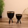 Kashpo on the stand "Blacks" metal (set 2 pcs), diameter 28 and 23 cm