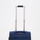 Small 20 suitcase, lightning department, code castle, 4 wheels, 2 outer pockets, blue color