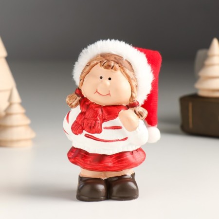 Souvenir Ceramics "Baby in a red cap and scarf" 5x4x14.2 cm