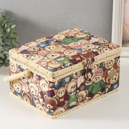 Casket for needlework "Plush cubs" 19x26x14.5 cm
