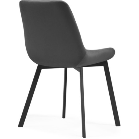Chairs on the metal frame Chelsea Metal/velor, black/dark gray 50x60x80 cm-3