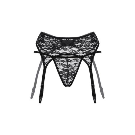 Softline collection belt and thongs, lace, black color, size s/m-1