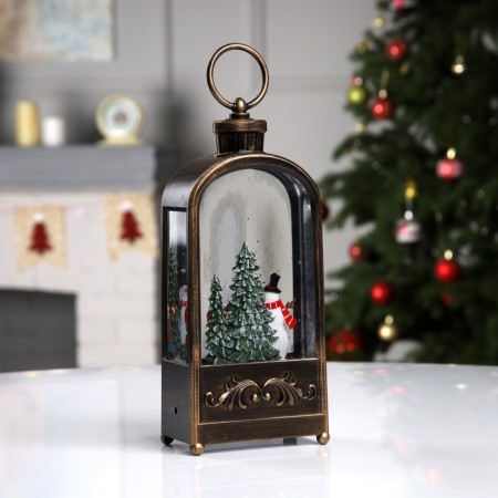 LED figure “Lantern with a snowman” 10.2 × 23 × 5.8 cm, plastic, AAX3 batteries (not in the kit), USB, glow warm white-2