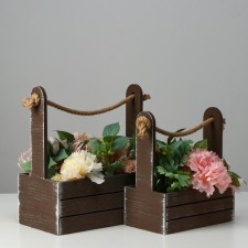 A set of wooden pots 2 in 1 (25.5 × 15 × 30; 20 × 12 × 23) 