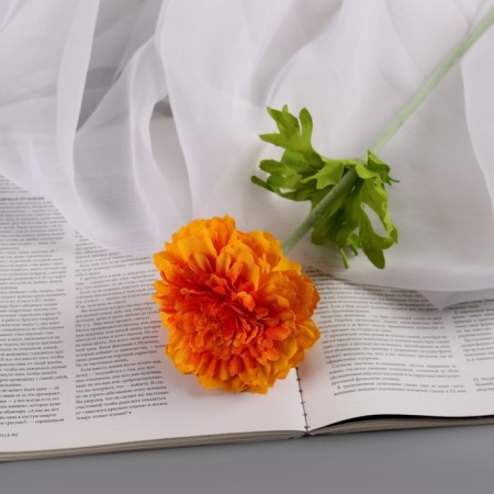 Artificial flowers "chrysanthemum lux" d-9 cm, 50 cm, orange