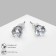 Earrings with rhinestones "Pusets" radiance, circle, d = 0.5, white color in silver