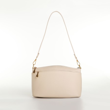 Bag Women's Cross-Bodi with a zipper, beige color