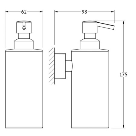Liquid soap dispenser, chrome, fbs-1