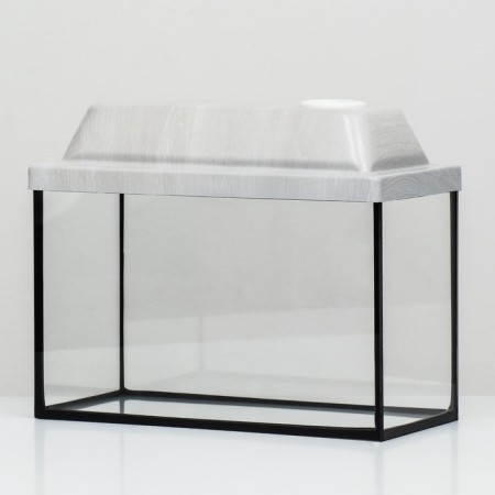 Aquarium "rectangular" with a lid, 10 liters, 32 x 15 x 21/26 cm, bleached oak-2