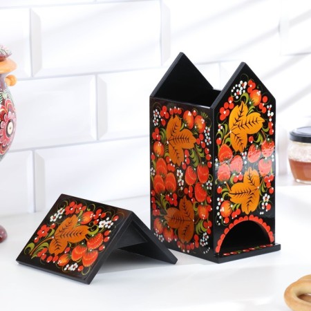 Tea house, 11 × 12 × 20 cm, Khokhloma-3