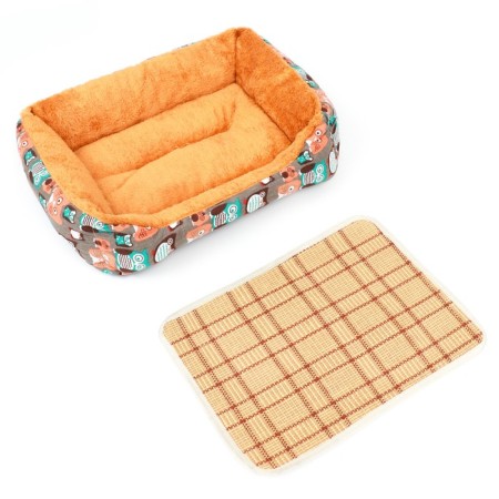 Animal bed lying + rotary rug, 50 x 40 x 15 cm, beige-gray-5