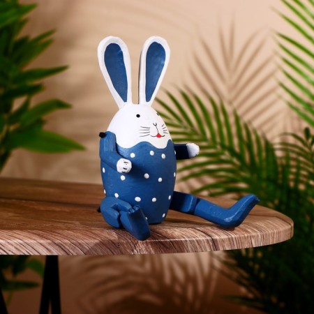 Souvenir "Rabbit" hanging paws, wood 20 cm, blue-1