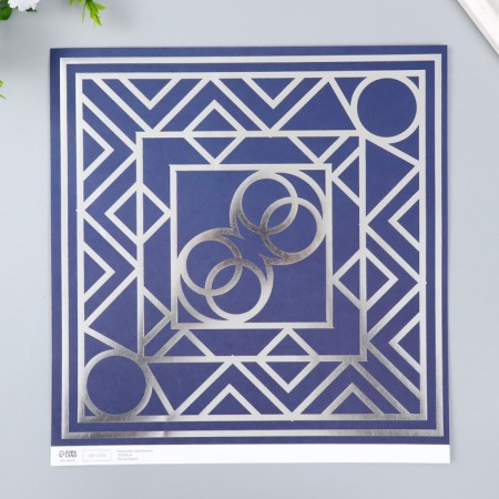 Scrapbooking paper silver "eclectic" density 180 g 30.5x32 cm-3