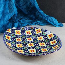 A frog in the shape of a sheet, 41 cm, blue, a yellow flowers pattern
