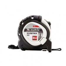 Рулетка MATRIX PRO Neon 32593, обрезиненный корпус, 3 фиксации, 8 м х 25 мм