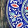 Tortovitsa Rishtan ceramics "Flowers", 31 cm, blue
