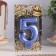 Candle for the Cake "European Giant", a number 5, 7 cm, blue metallic