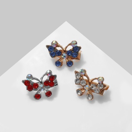 Brooch "Butterfly" mini (indivisible packing 12 pcs., Price per pc.), Mix color-1