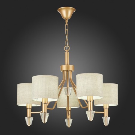 Suspended EVOLUCE lamp. Sle107003-05. VILEDE. 5x40 watts, E14, 61x61x46 cm, golden color-2