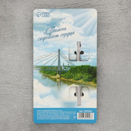 Spoon with engraving on the postcard "Tyumen", 3 x 14 cm-4