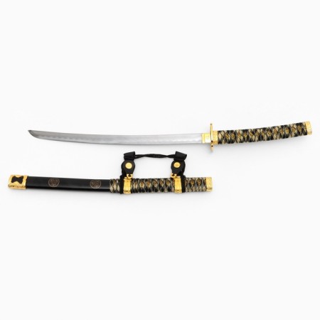 Souvenir weapon "Katana Hikera" 78 cm, black with gold, on a stand-2