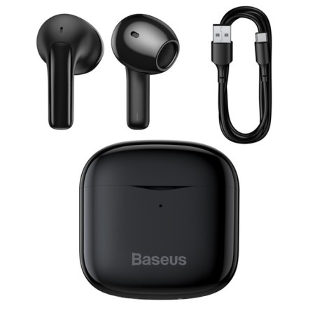 Wireless headphones Baseus E3, TWS, inserts, BT5.0, 35/330 mAh, microphone, black-7