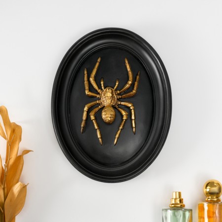 Panel interior polystone "Spider" black with gold 19x4x24 cm