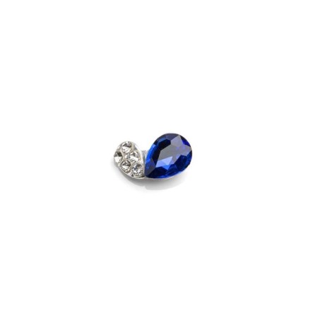 Metal fittings TNL "Silver brooch with sapphire", 2 pcs