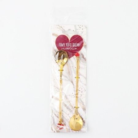 Tablespoons with suspensions “to the one I love very”, 2 pcs., 3 x 15 cm.-8