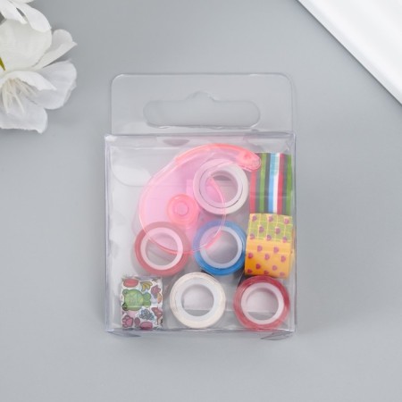 Adhesive tape decorative with a holder (set of 8 pcs) width 1.2 cm length 2.8 meters mix-4