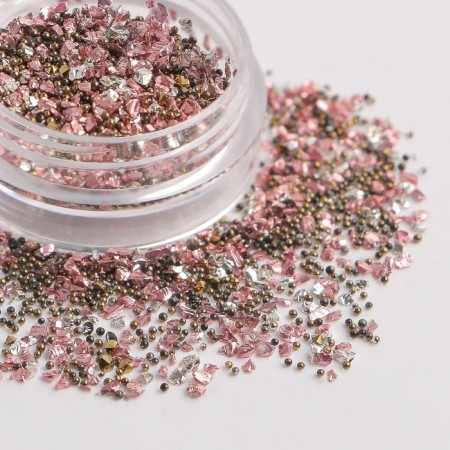 Decorative elements for the decor "stone", voluminous, copper/pink color