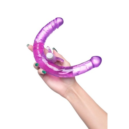 Fallomitator two -sided with vibropuli Toyfa DUBLE DILDO, TPR, purple color, 35 cm-10