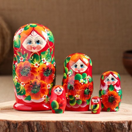 Matryoshka 5 puppet "Katerina Spring" 14-15 cm, manual painting