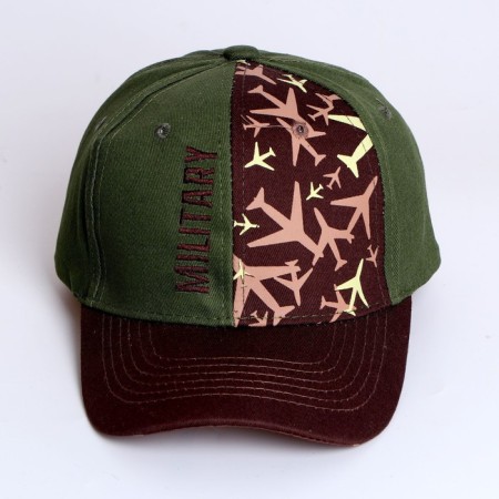 Children's cap for the boy Military, the color is green, Rr. 54-8