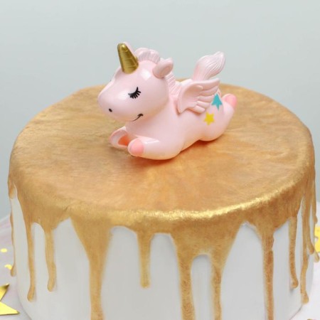 Topper for the Cake "Unicorn", 8.7 × 3.5 × 7 cm, pink color-1