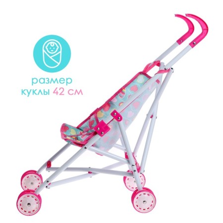 Stroller for dolls, cane, metal frame-3