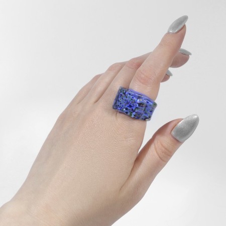 Ring "Muranian glass" interspersed, color mix-1