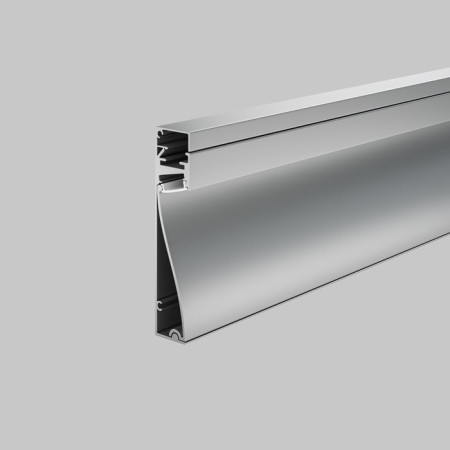 Aluminum profile skirting boards with backlight Led Strip Alm-8018-S-2M, 200x8x1.8 cm, silver color-1