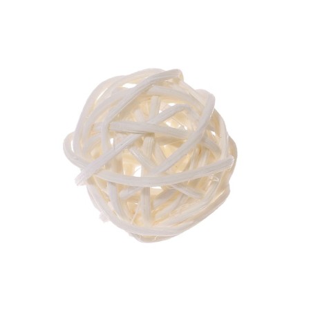 Decorative ball of vines, set of 5 pcs., Size 1 pc. - 3 cm, white color-2