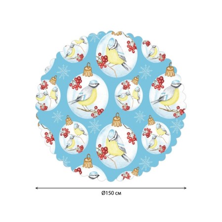 The tablecloth “Tits on the branch”, round, Saten, d = 150 cm-1