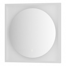 A mirror in a baguette frame with a 12 W LED light, 60x60 cm, sensory switch, warm white light,