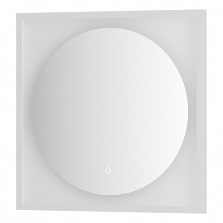 A mirror in a baguette frame with a 12 W LED light, 60x60 cm, sensory switch, warm white light,