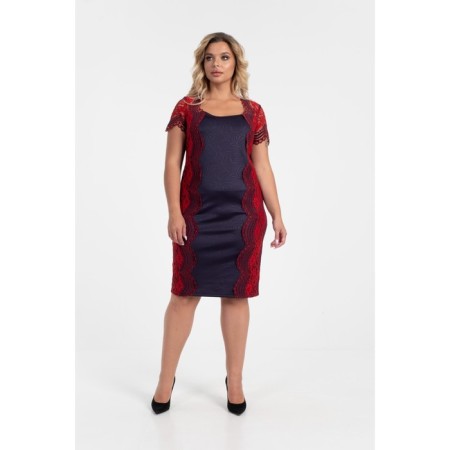 Women's dress, size 54, blue, red color-1