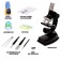 Set for the study of the microworld "Microscope + Kaleidoscope", 14 objects, lighting effects, works from batteries