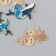 Decor for creativity metal, enamel "Dolphin in the waves" set of 4 pcs 2.2x3.5 cm